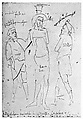 Saint Mary Magdalen Holding a Crucifix; (reverse) The Flagellation, Spinello Aretino (Spinello di Luca Spinelli) (Italian, born Arezzo 1345–52, died 1410 Arezzo), Tempera on canvas, gold ground; photographic facsimile (Christ’s face on reverse)